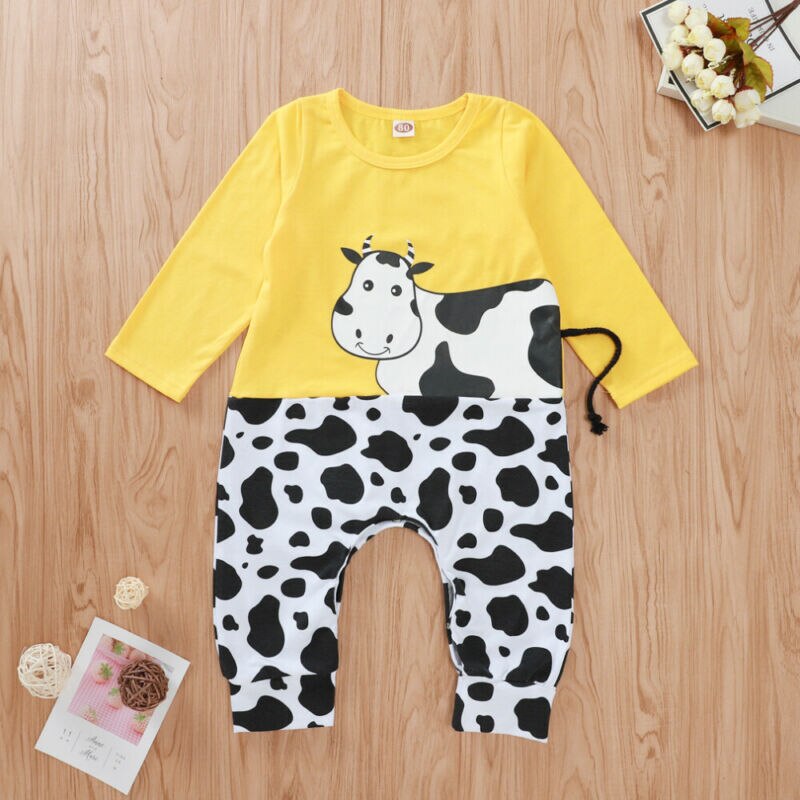 Cute Cow Cotton Romper for Newborn Baby Girls & Boys