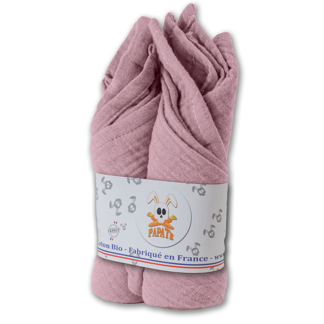 Pack of 2 (50x50cm) Organic Cotton Swaddles - Pink